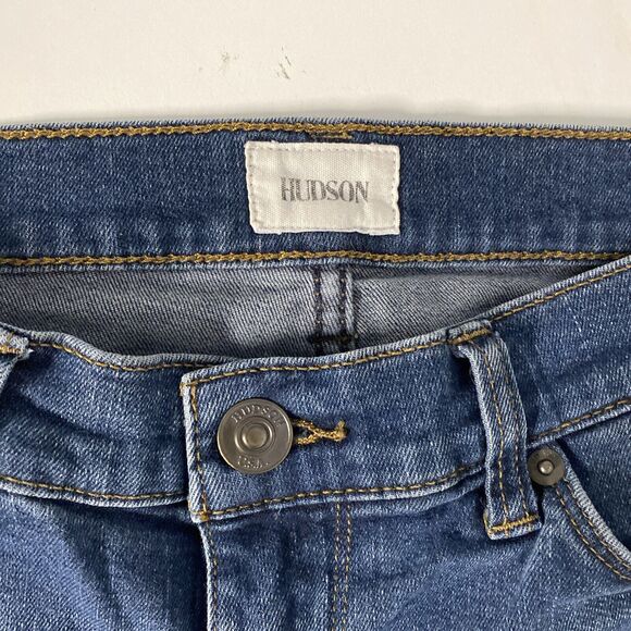 HUDSON Krista Super Skinny Jeans Dark Wash Blue Distressed 26 NW4072ZFA - Picture 5 of 8